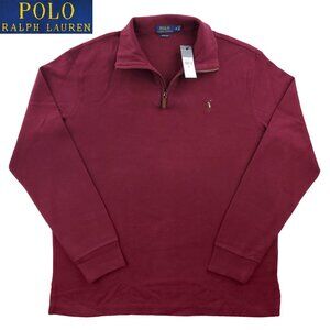 Polo Ralph Lauren Estate Rib Sweater 1/4 Zip Pullover Monarch Red Men's XL NWT